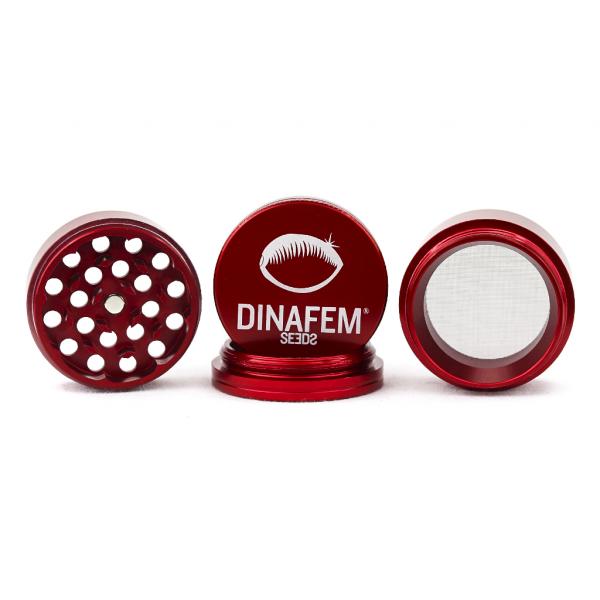 Dinafem Aluminium Grinder 50 Mm 4 Parts (Red)